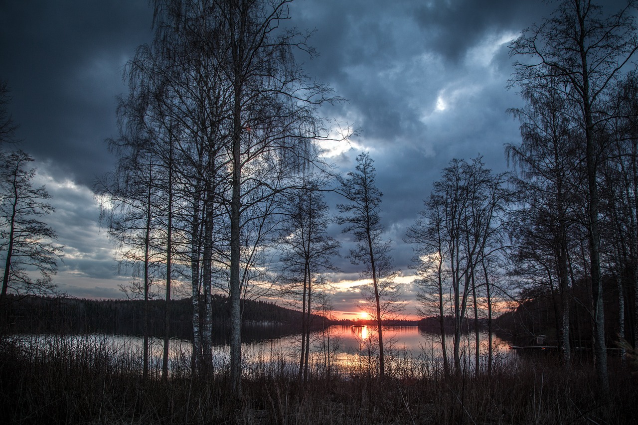 Ežero Peizažai, Finland, Pavasaris, Vakaras, Ežeras, Kraštovaizdis, Peizažas, Miškas, Vanduo, Gamta