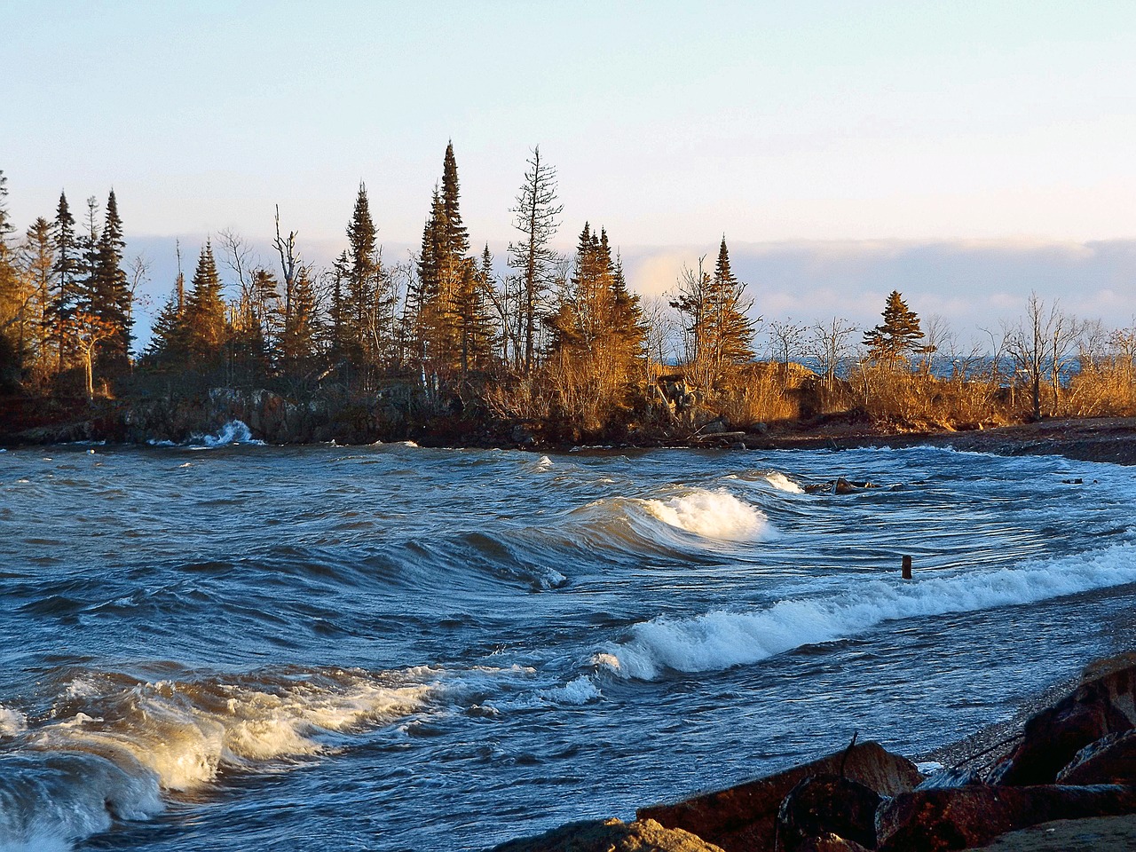 Ežero Viršininkas, Menininko Taškas, Grand Marais, Minnesota, Saulėlydis, Bangos, Ruduo, Nemokamos Nuotraukos,  Nemokama Licenzija