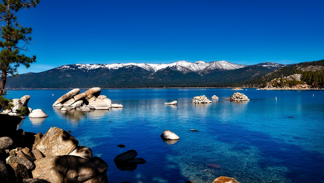 Ežeras Tahoe, Kalifornija, Kalnas, Miškas, Usa, Atostogos, Gamta, Taikus, Krantas, Miškai