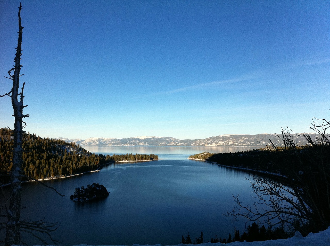 Ežeras Tahoe, Žiema, Vanduo, Tylus, Kraštovaizdis, Dykuma, Peizažas, Natūralus, Laukiniai, Lauke