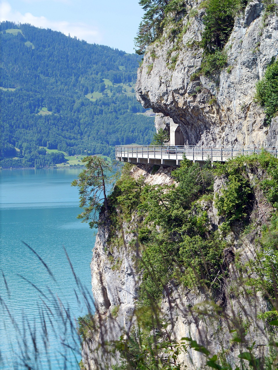 Ežeras Thun, Šiaurinis Kelias, Rokas, Galerija, Tunelis, Nuotykis, Berni Oberland, Šveicarija, Alpių, Kalnai