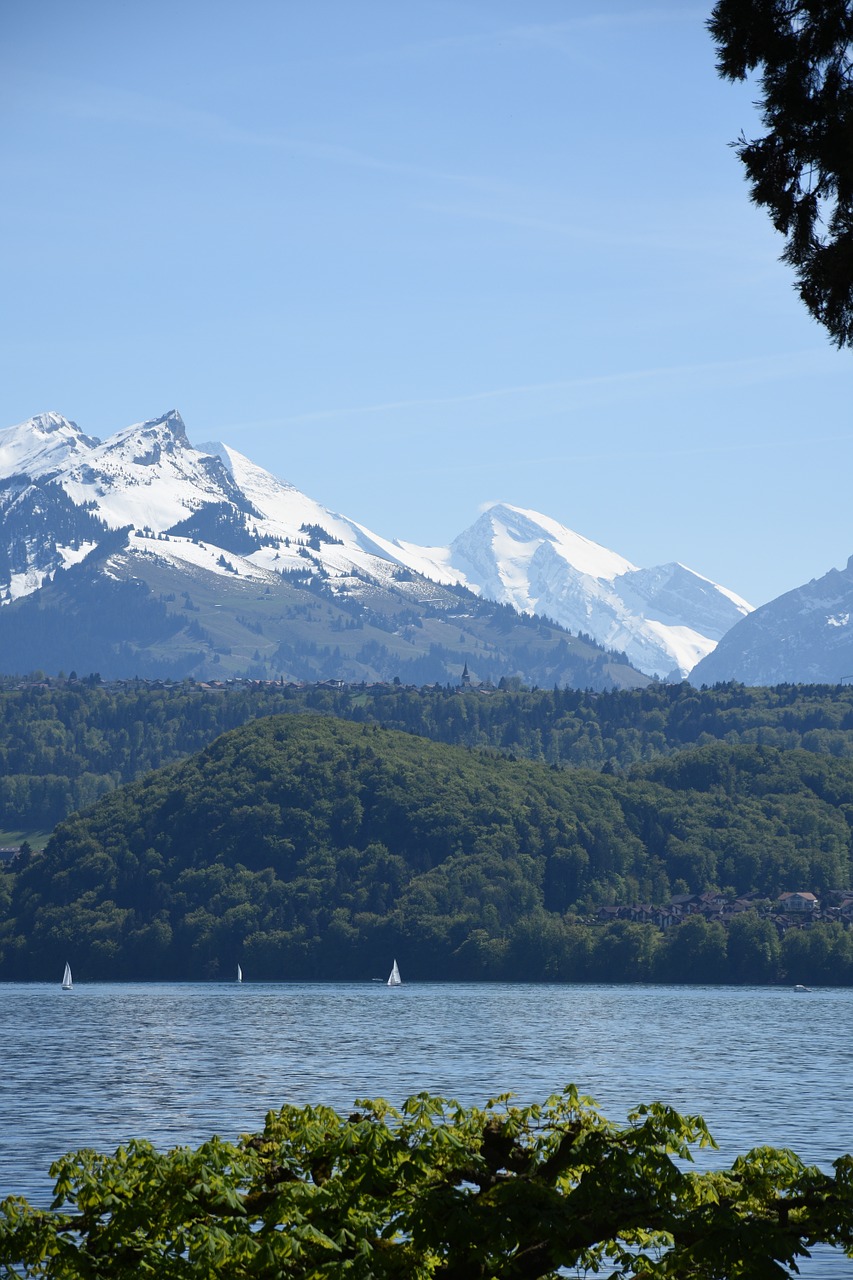Ežeras Thun, Alpių, Ežeras, Šveicarija, Berni Oberland, Tolimas Vaizdas, Gamta, Nemokamos Nuotraukos,  Nemokama Licenzija