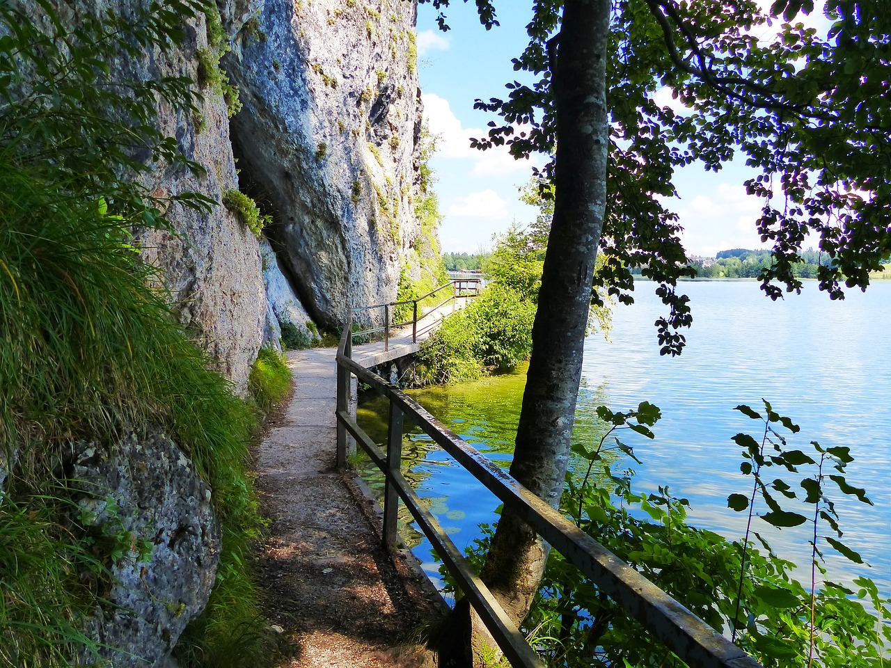Ežeras Weissensee, Ežeras, Vandenys, Uferweg, Allgäu, Ekskursijos Paskirties Vieta, Füssen, Vasara, Laisvalaikis, Gamta