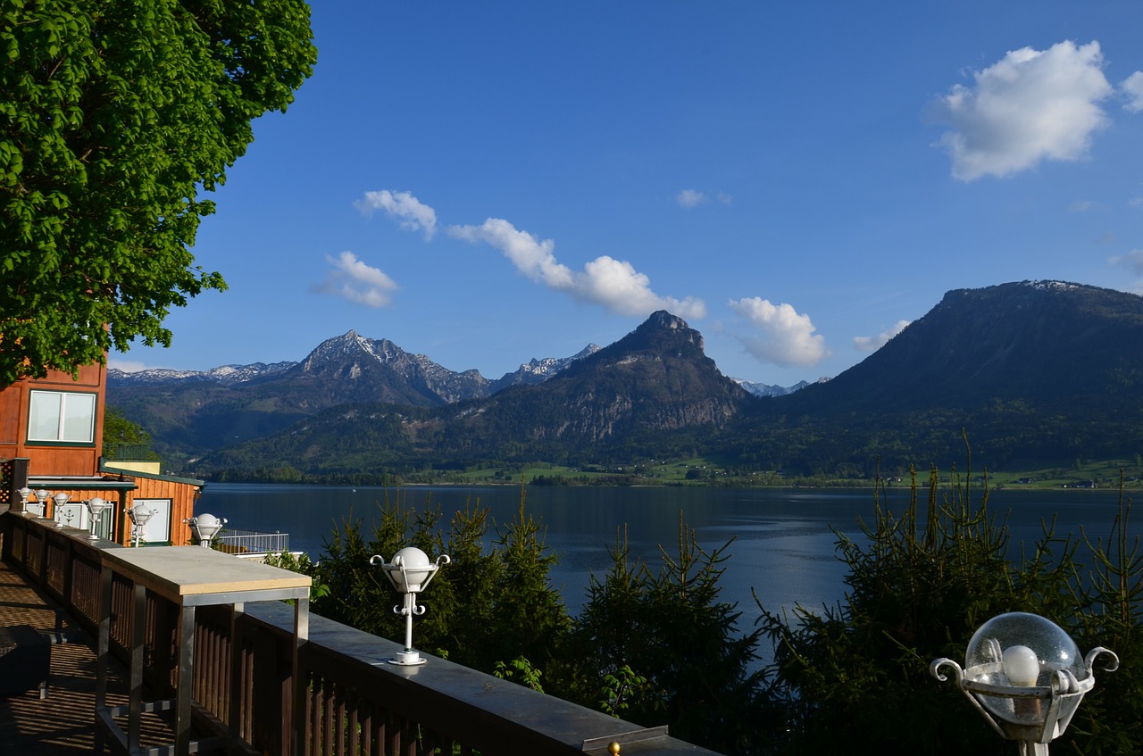 Ežeras Wolfgang, Austria, Kalnai, Dangus, Debesys, Ežeras, Vanduo, Panorama, Nemokamos Nuotraukos,  Nemokama Licenzija