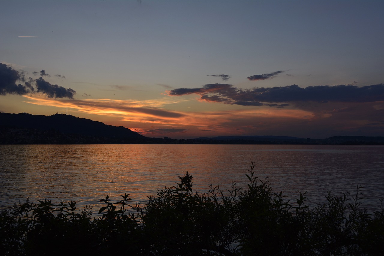 Saulėlydis, Vakaro Saulė, Ežeras, Ežeras Ciurichas, Vanduo, Abendstimmung, Atmosfera, Nemokamos Nuotraukos,  Nemokama Licenzija