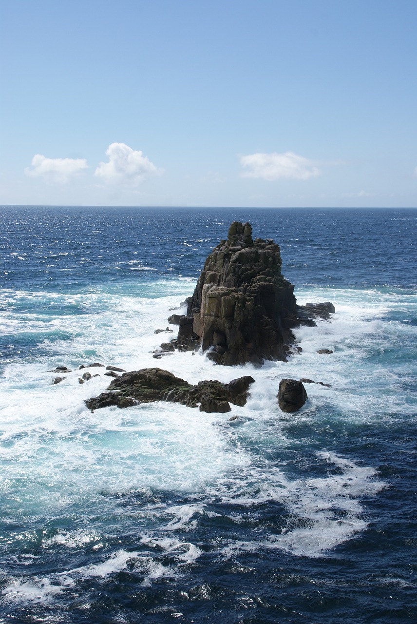 Žemės Pabaiga, Cornwall, Vandenynas, Jūra, Rokas, Naršyti, Horizontas, Mėlynas, Anglija, Nemokamos Nuotraukos