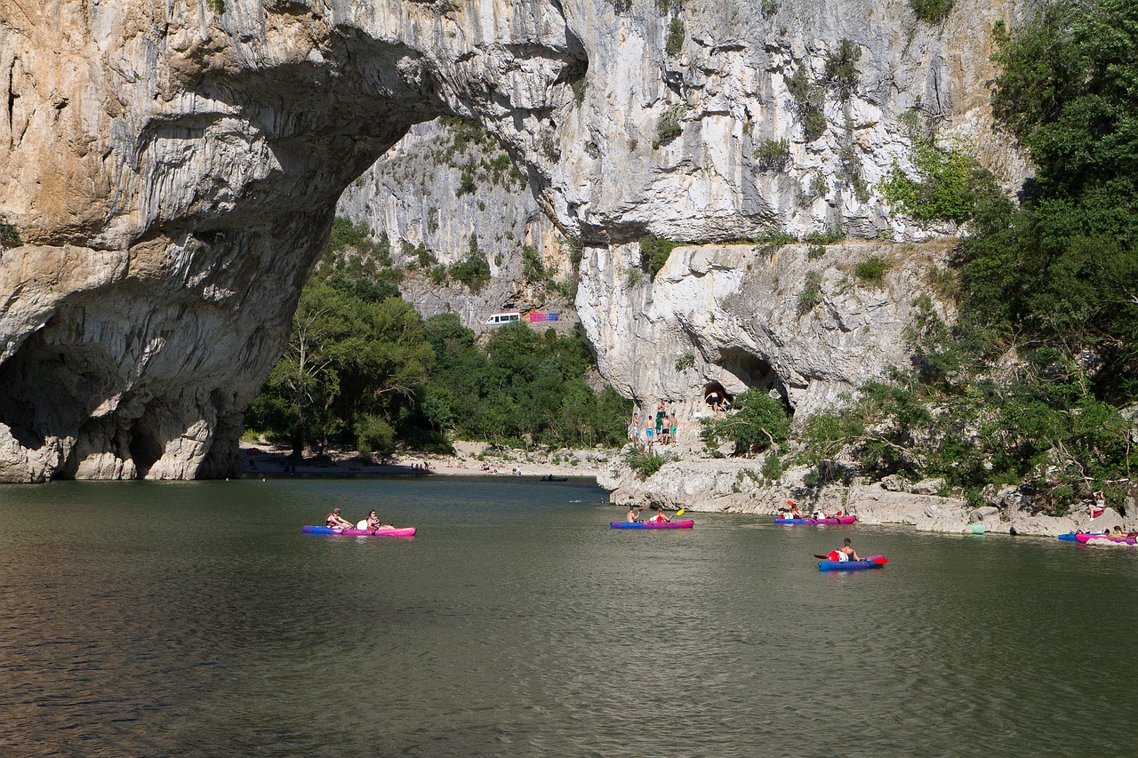 Kraštovaizdis, Ardèche, Upė, Lanko Tiltas, Nemokamos Nuotraukos,  Nemokama Licenzija