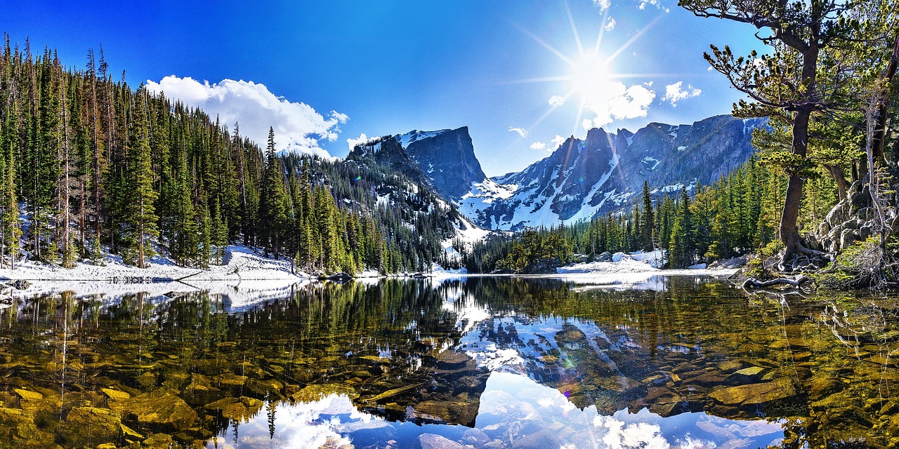 Kraštovaizdis, Vaizdingas, Vanduo, Atspindys, Ramus, Taikus, Svajonių Ežeras, Uolingas Kalnų Nacionalinis Parkas, Colorado, Usa
