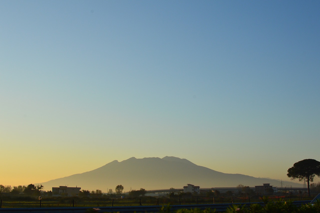 Kraštovaizdis, Vaizdas, Italy, Vulkanas, Vesuvius, Lauke, Kelionė, Saulėtekis, Dangus, Gamta