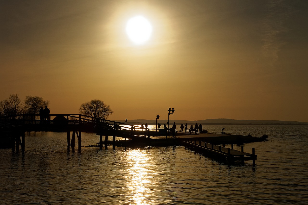 Kraštovaizdis,  Pobūdį,  Steinhuder Jūra,  Ežeras,  Saulė,  Saulėlydžio,  Vakarą Dangus,  Prieblanda,  Abendstimmung,  Vandens