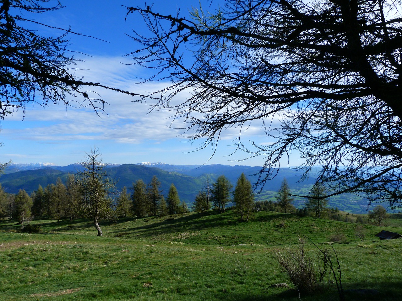 Kraštovaizdis, Gamta, Kalnas, Pavasaris, Alpės, Žygiai, Pieva, Miško Kraštas, Dangus, Žalias Kraštas