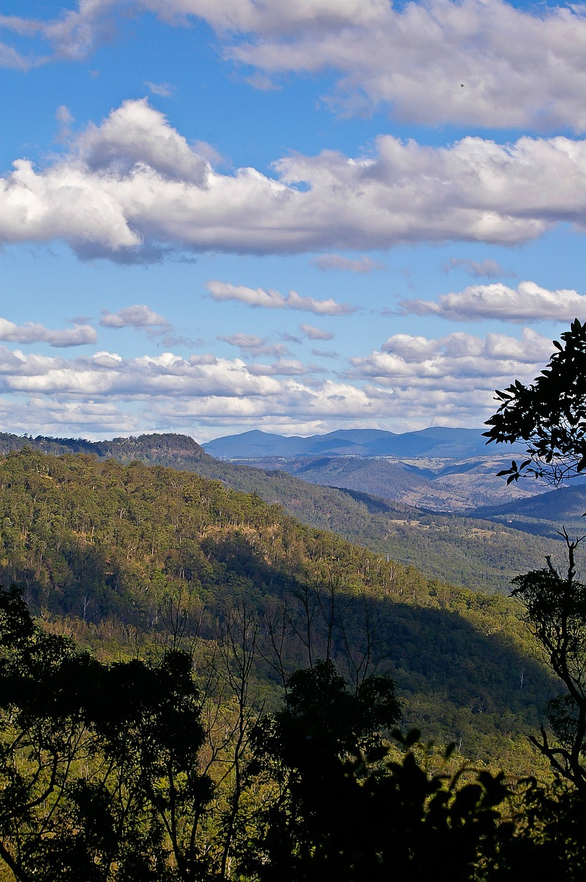 Kraštovaizdis, Medžiai, Kalvos, Kaimas, Peržiūros, Atstumas, Peizažas, Australia, Queensland, Saulėtas