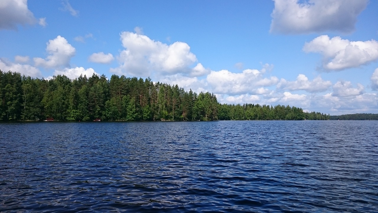 Kraštovaizdis, Ežeras, Papludimys, Medžiai, Vanduo, Suomių, Gamtos Nuotrauka, Mėlynas, Ežeras Finlande, Nemokamos Nuotraukos