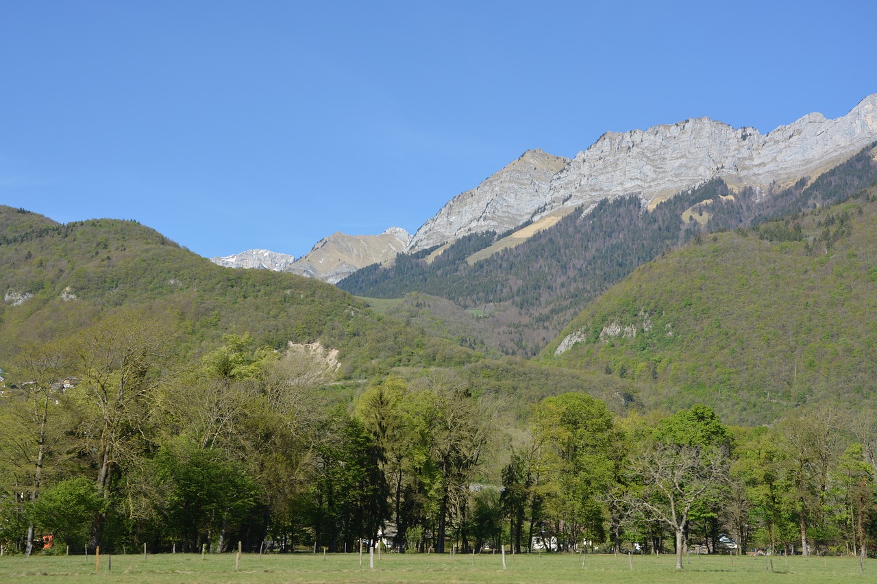 Kraštovaizdžio Kalnas, Haute Savoie, Annecy, Mėlynas Dangus, Pavasaris, Kraštovaizdis, Gamta, Turizmas, Alpės, Kalnuotas