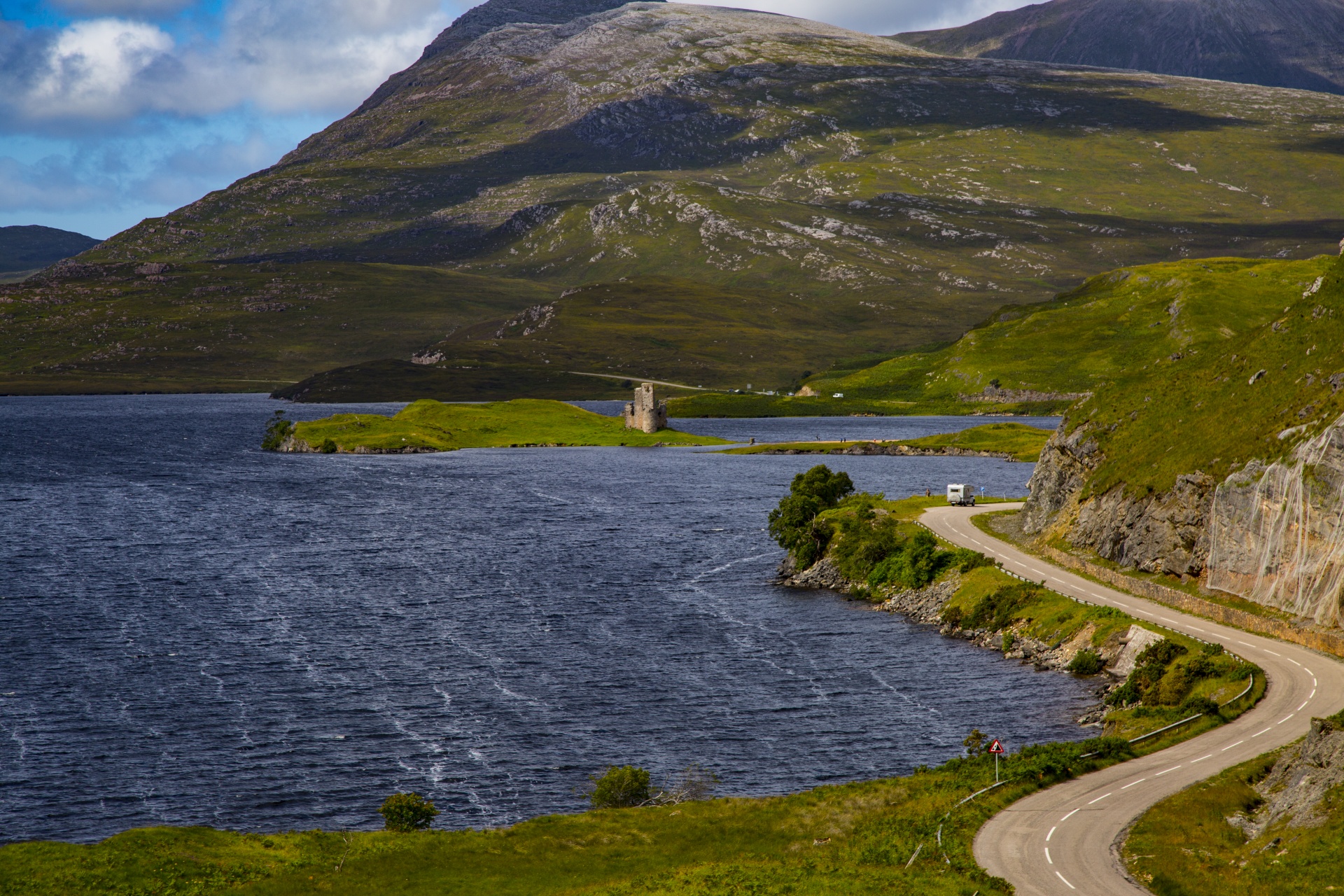 Škotija,  Assynt,  Loch,  Ardvreck,  Tvirtas,  Krantas,  Meistriškumas,  Rokas,  Praeitis,  Archeologija