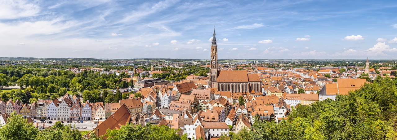 Landshut,  Panorama,  Miestas,  Istoriškai,  Bavarija,  Niederbayern,  Istorinis Centras,  Architektūra,  Viduramžiai,  Bažnyčia