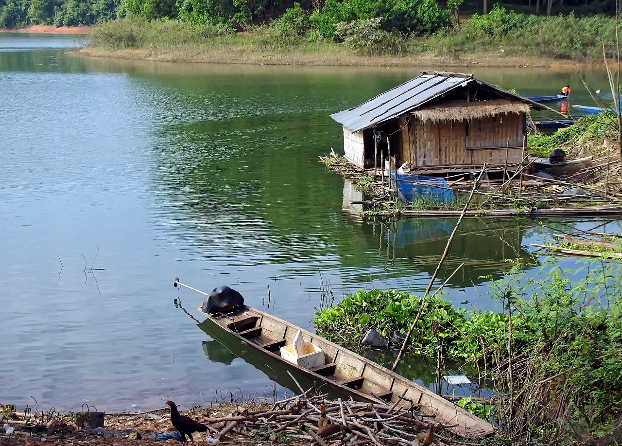 Laosas, Ežeras, Namas, Žvejys, Apmąstymai, Vang Vieng, Tradicinė Žvejyba, Nemokamos Nuotraukos,  Nemokama Licenzija