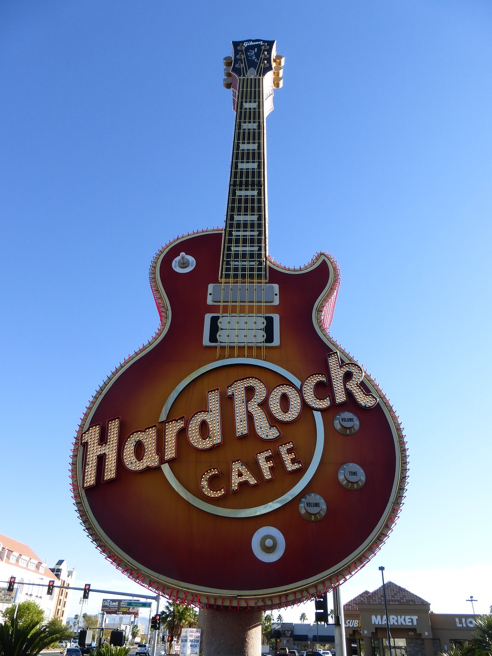 Las Vegasas, Gitara, Hard Rock Cafe, Usa, Amerikietis, Skydas, Nemokamos Nuotraukos,  Nemokama Licenzija