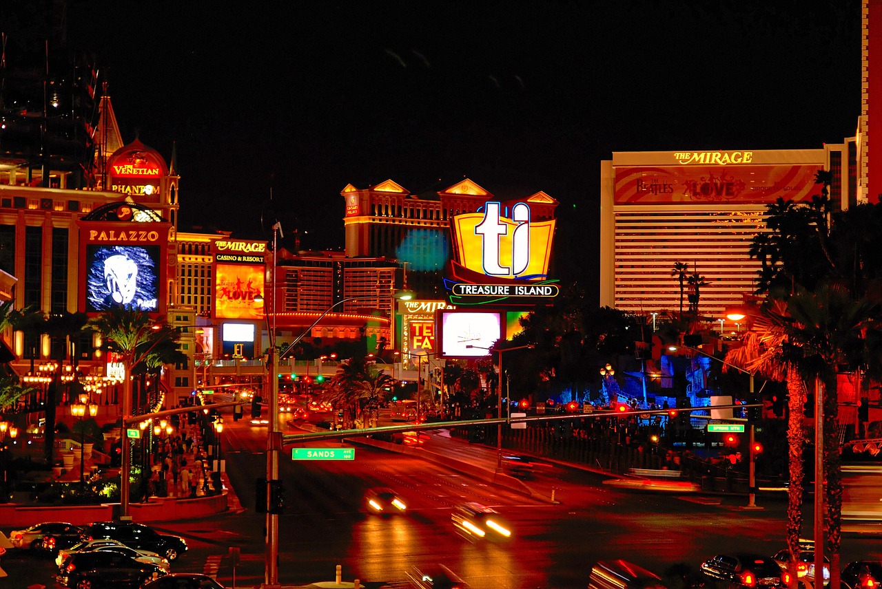 Las Vegasas, Nevada, Naktis, Žibintai, Neonas, Naktis, Scena, Miestas, Miesto Panorama, Centro
