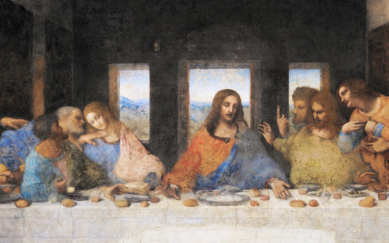 Paskutinė Vakarienė, Mary Magdalienė, Paskutinė Vakarienė, Leonardas Da Vinčis, Jėzus, Freska, Milanas, Dažymas, Šventoji Malonės Malė, Bažnyčia