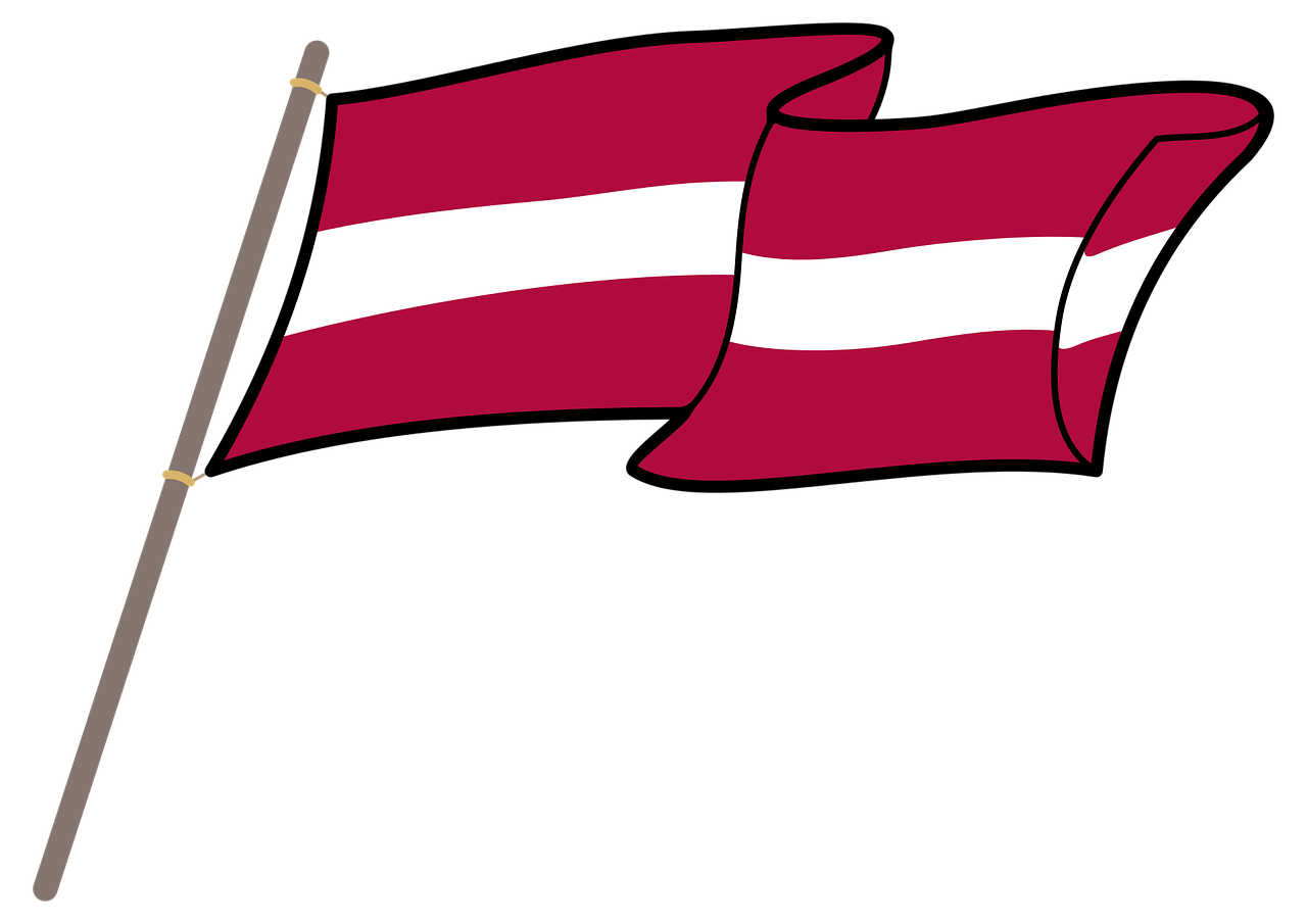 Latvia, Vėliava, Grafika, Nacionalinės Spalvos, Stiebu, Simbolis, Nėra Fono, Audringas, Powiewająca, Latvijos Vėliava