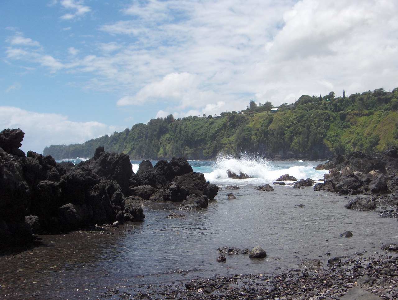 Lava Rock, Bangos, Hawaii, Vandenynas, Ramiojo Vandenyno Regionas, Jūra, Naršyti, Papludimys, Kranto, Vanduo