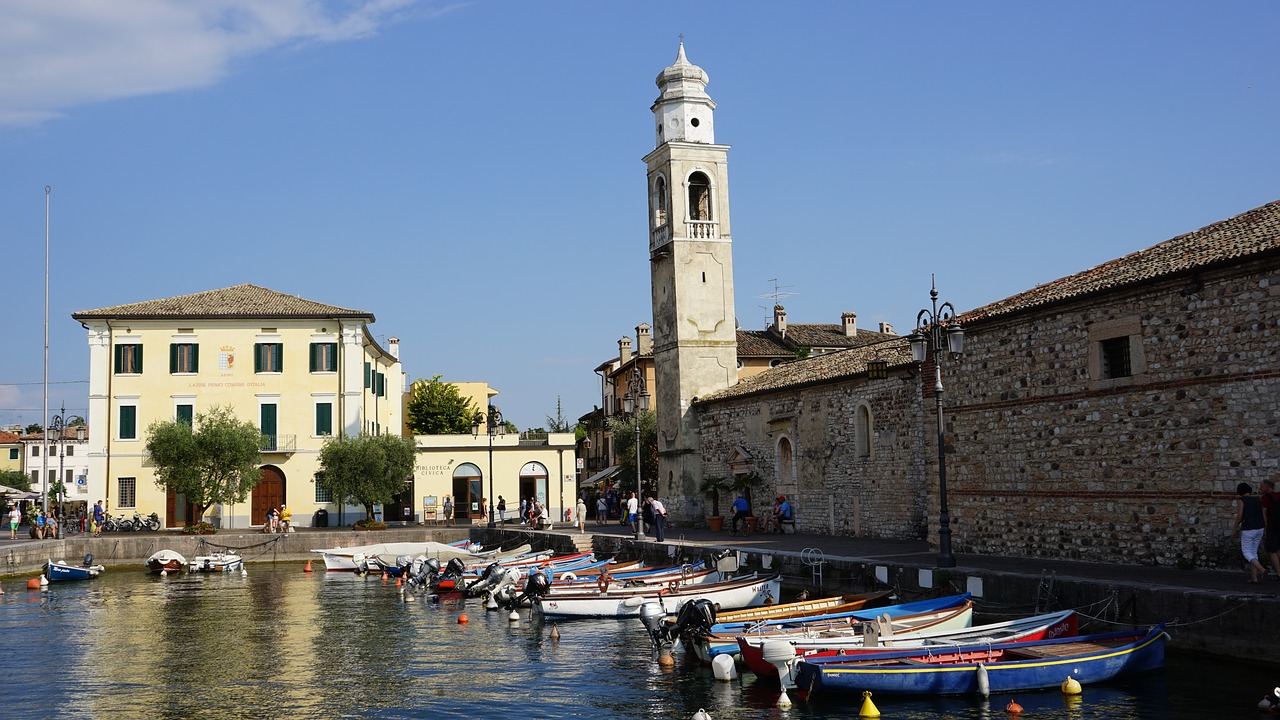 Lazis, Garda, Italy, Bažnyčia, Laivo Uostas, Promenada, Nemokamos Nuotraukos,  Nemokama Licenzija