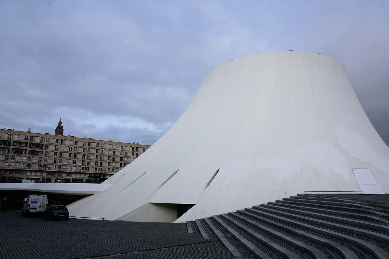 Le Havre, Salė, France, Architektūra, Atomas, Elektrinė, Atominė Jėgainė, Gamykla, Biblioteka, Balta