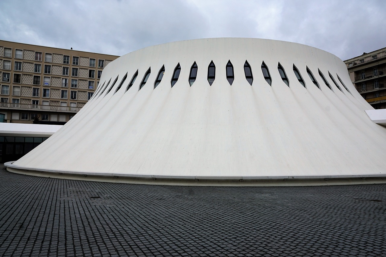 Le Havre, Biblioteka, France, Architektūra, Atomas, Elektrinė, Atominė Jėgainė, Gamykla, Balta, Šiuolaikiška