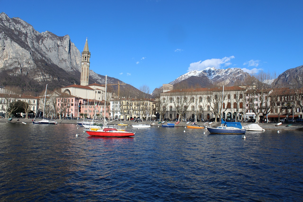 Lecco, Panorama Di Lecco, Ežero Como, Lombardija, Italy, Nemokamos Nuotraukos,  Nemokama Licenzija