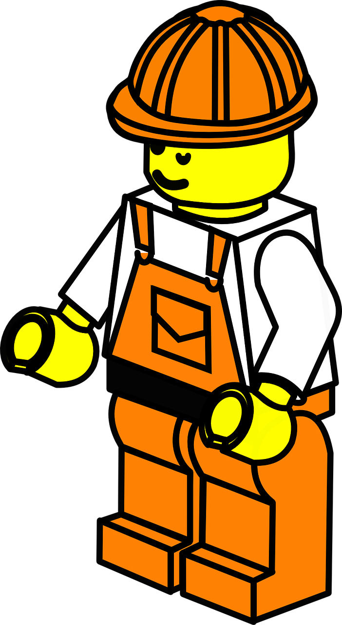 Lego, Žaislas, Vyras, Remontas, Statybininkas, Oranžinė, Figūra, Nemokama Vektorinė Grafika, Nemokamos Nuotraukos,  Nemokama Licenzija