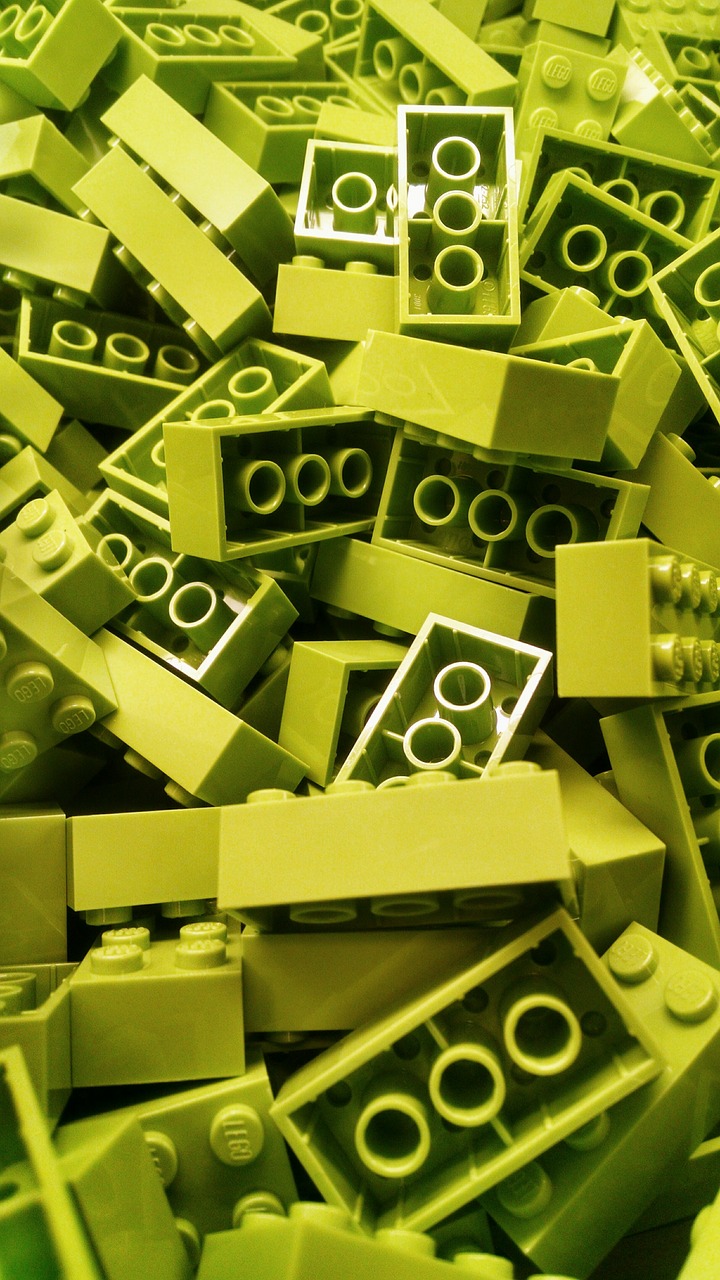 Lego, Statybinis Blokas, Blokai, Žalias, Spalvinga, Spalva, Plyta, Linksma, Žaislas, Žaisti
