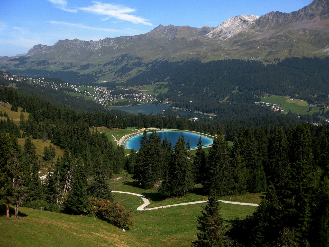 Lenzerheide, Lenzerheide Šveicarija, Kraštovaizdis, Kalnai, Alpių, Kalnas, Šveicarija, Gamta, Graubünden, Eglė