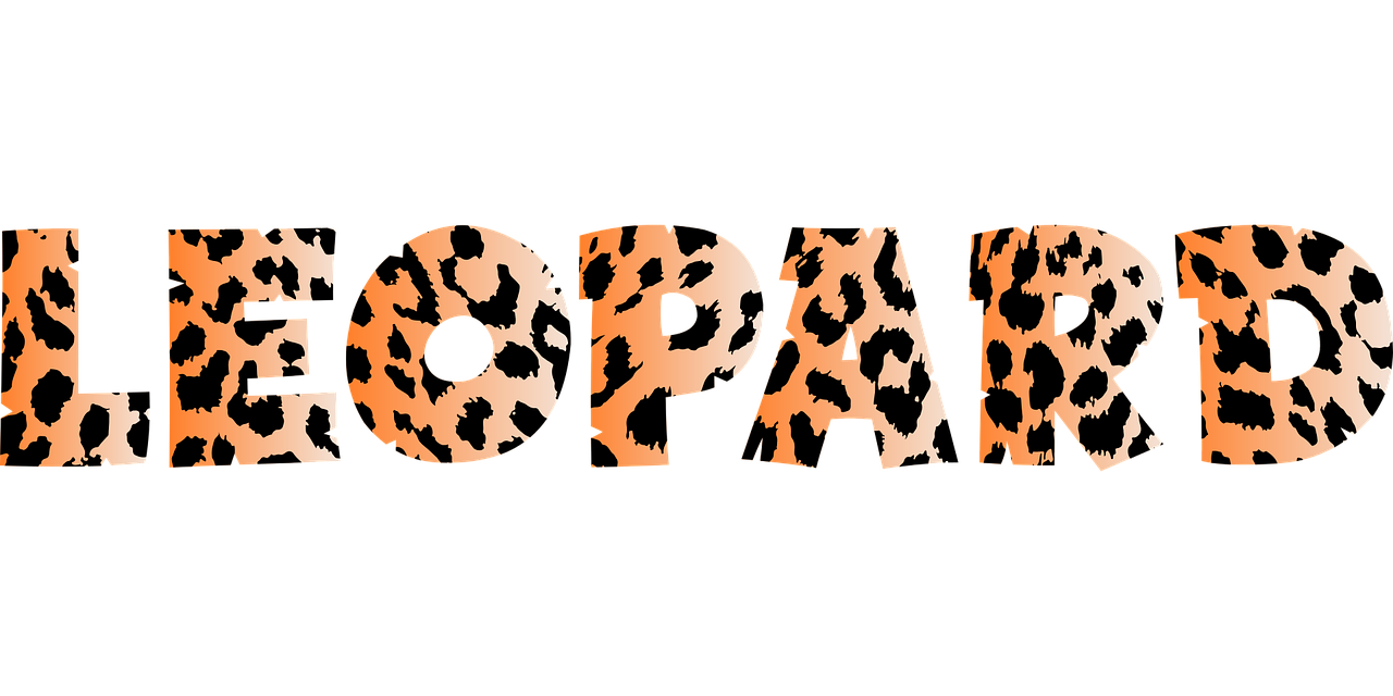 Leopardas, Dėmės, Modelis, Gyvūnas, Katė, Tipografija, Tipo, Tekstas, Žodžiai, Menas