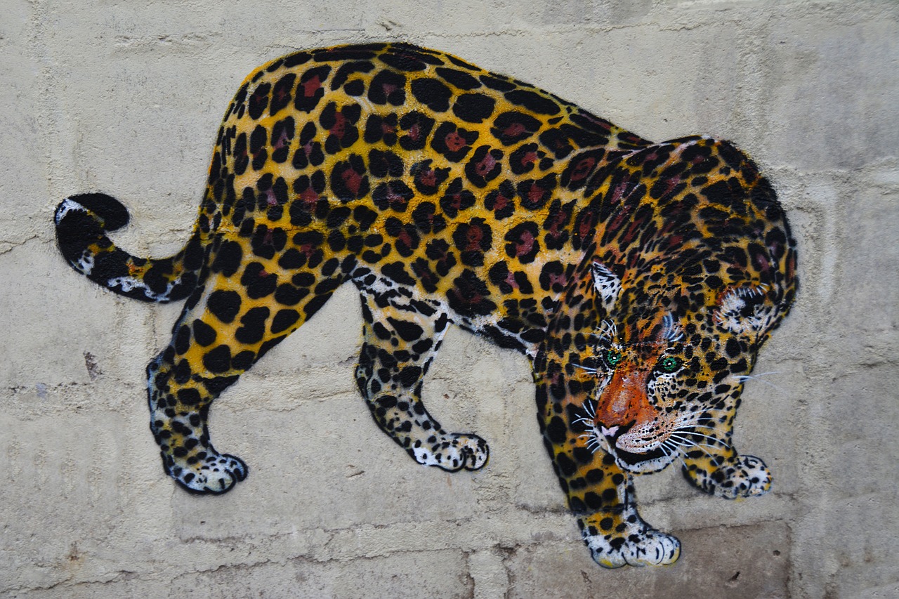 Leopardas, Sienų Menas, Grafiti, Orientyras, Siena, Ruda, Gyvūnas, Gatvės Menas, Lauke, Piešimas