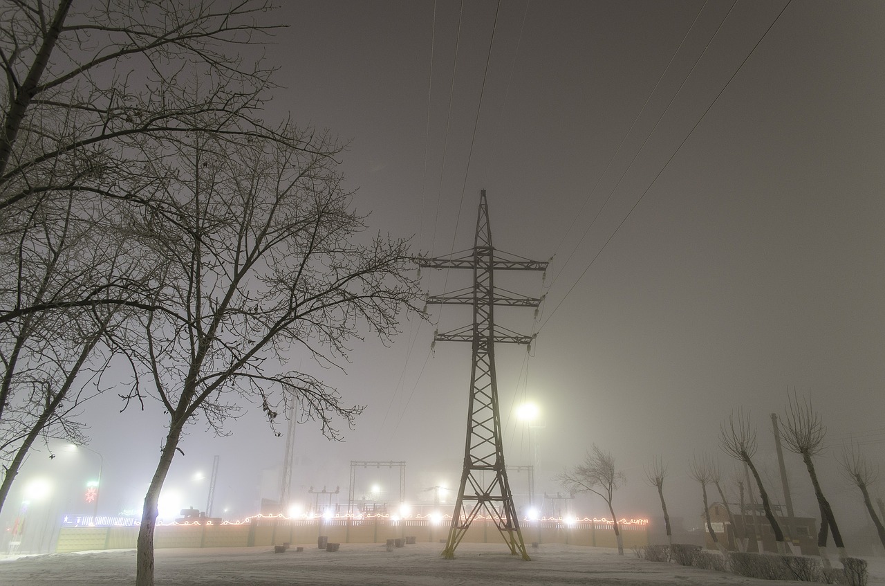 Lep, Elektra, Migla, Galia, Naktis, Dangus, Žiema, Miestas, Gruodžio Mėn ., Aukštos Įtampos