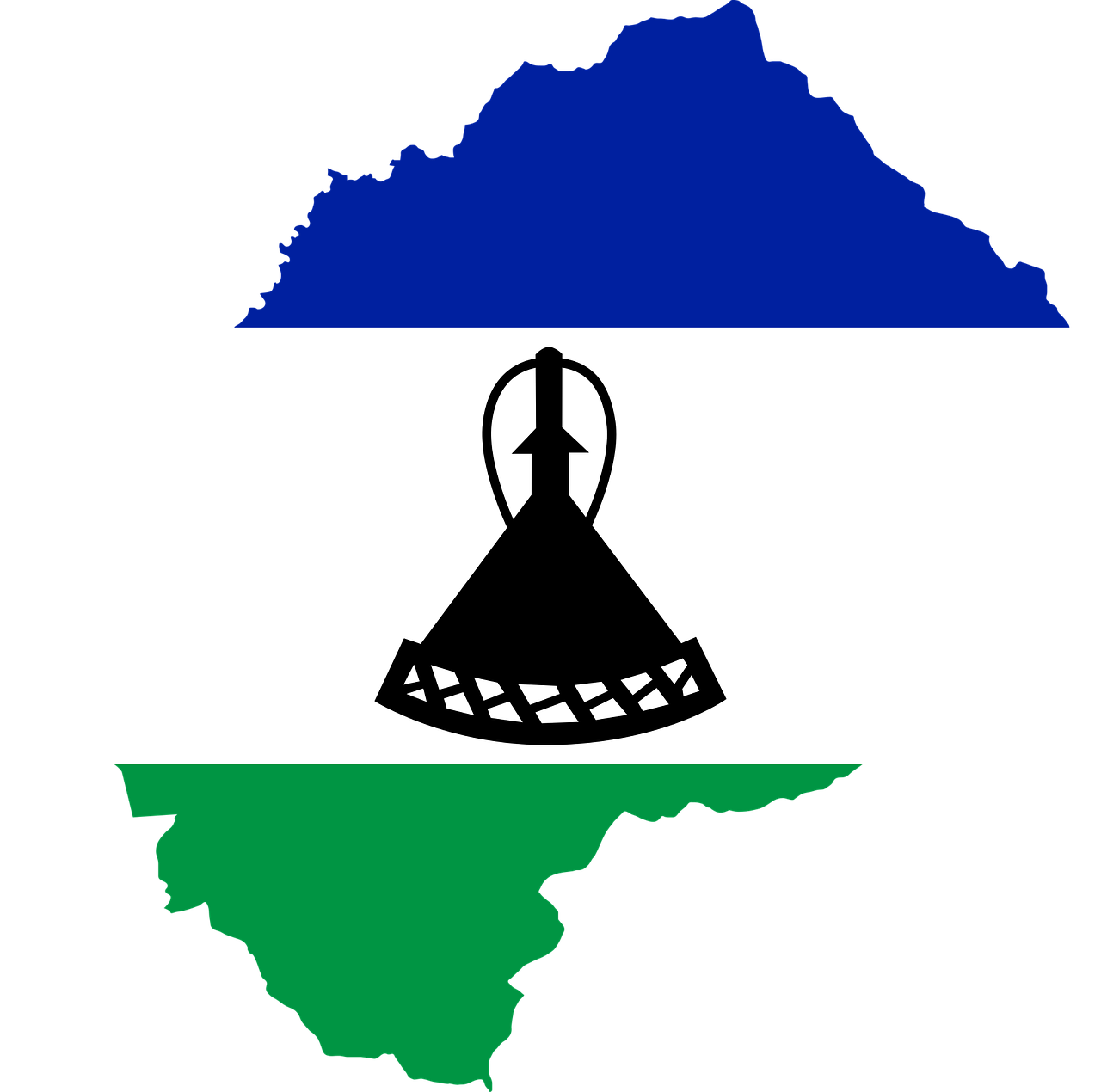 Lesotho, Vėliava, Žemėlapis, Geografija, Kontūrai, Afrika, Šalis, Tauta, Sienos, Svg