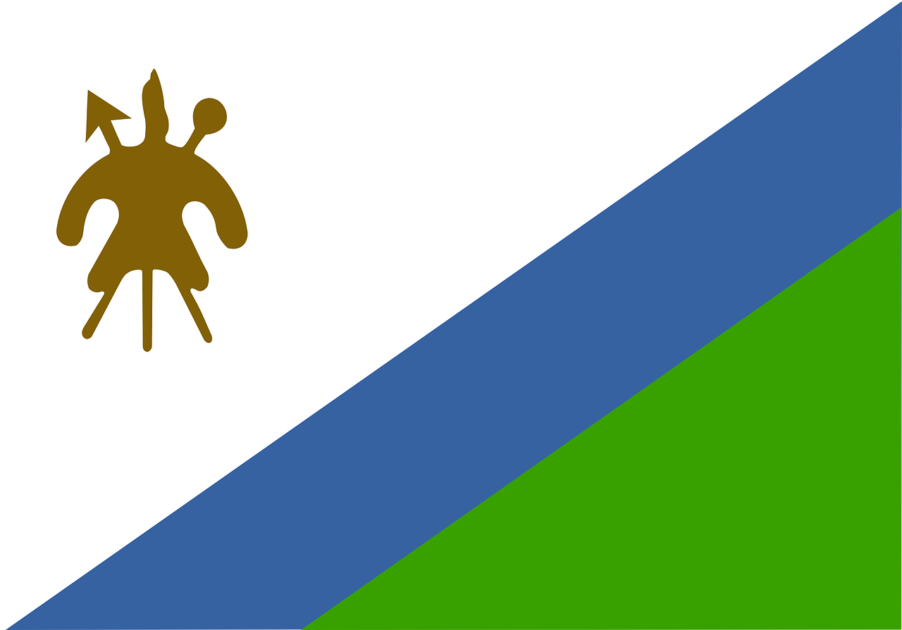 Lesotho, Vėliava, Nacionalinis, Šalis, Simbolis, Tauta, Afrikos, Afrika, Nemokama Vektorinė Grafika, Nemokamos Nuotraukos