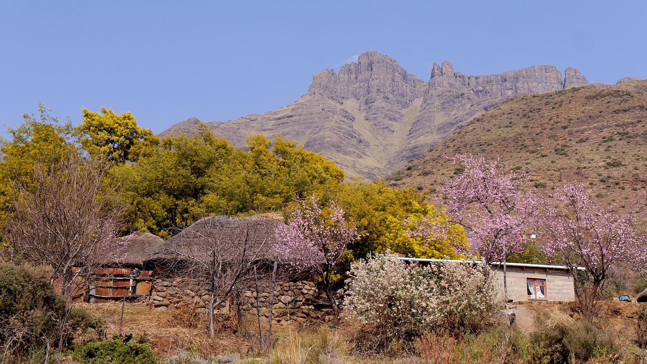 Lesotho, Kalnų Peizažas, Persikų Žiedas, Kraštovaizdis, Gamta, Nemokamos Nuotraukos,  Nemokama Licenzija