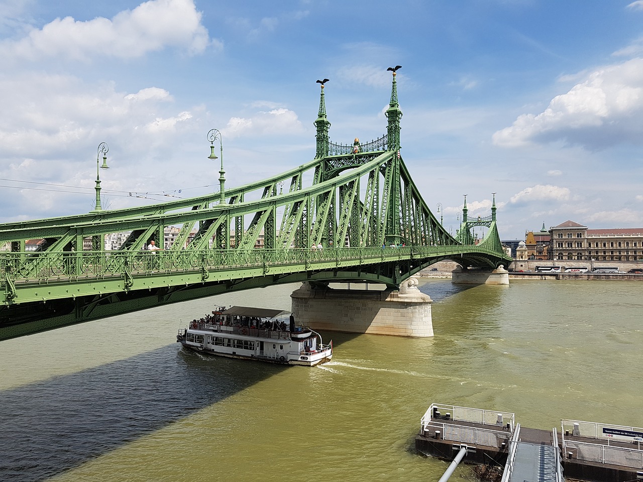 Laisvės Tiltas, Budapest, Vengrija, Danube, Lankytinos Vietos, Plieno Konstrukcija, Upė, Danube Tiltas, Architektūra, Miesto Kelionė
