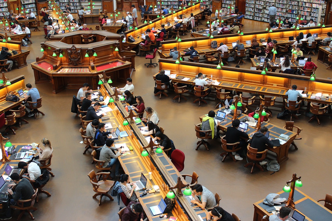 Biblioteka, La Trobe, Studijuoti, Studentai, Eilutė, Mokytis, Žmonės, Mokytis, Studijuojantys Studentai, Studijuojantys Kolegijos Studentai