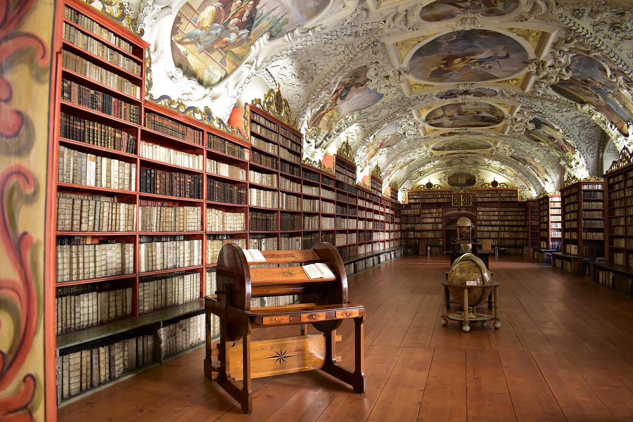 Biblioteka, Istorinis, Freska, Šviesa, Gaublys, Prague, Pastatas, Nemokamos Nuotraukos,  Nemokama Licenzija