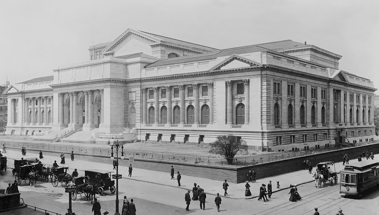 Biblioteka, Niujorkas, Ny, Nyc, Niujorkas, Miestas, Manhatanas, Pastatas, Namai, 1908