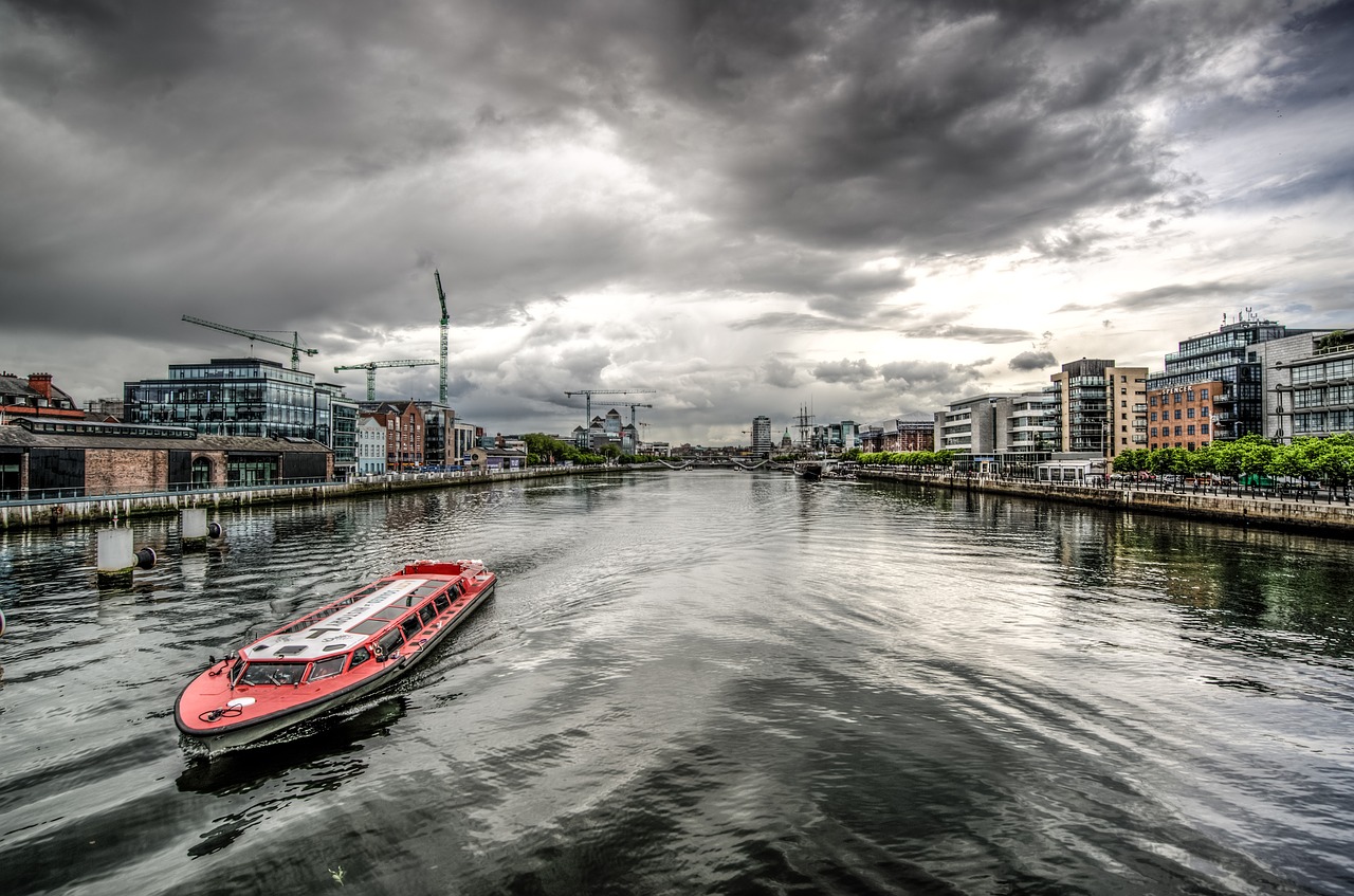 Liffey, Upė, Dublin, Airija, Hdr, Architektūra, Orientyras, Miestas, Vanduo, Europa