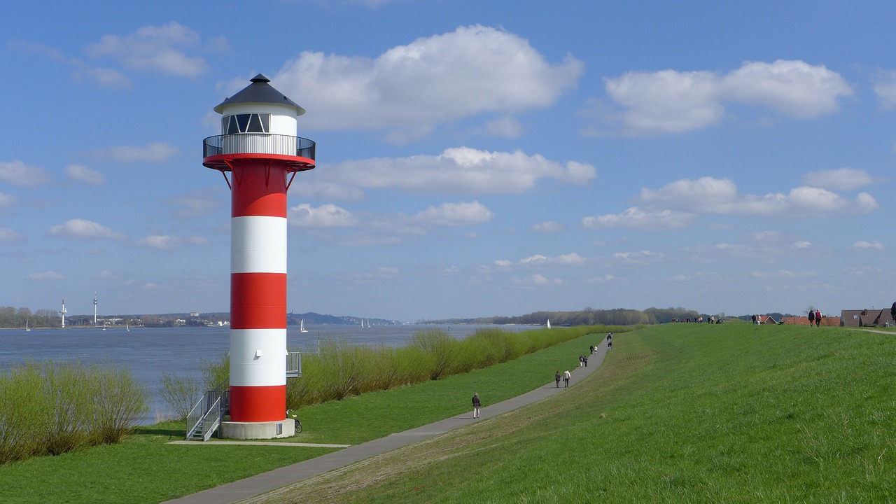 Švyturys, Upė, Upės Kraštovaizdis, Panorama, Elbe, Dike, Nemokamos Nuotraukos,  Nemokama Licenzija