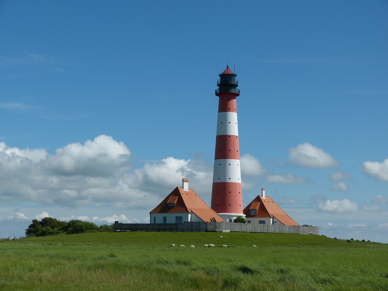 Švyturys, Westerhever, Dangus, Šventė, Šiaurės Jūra, Mėlynas, Architektūra, Aukštas, Pastatas, Terp