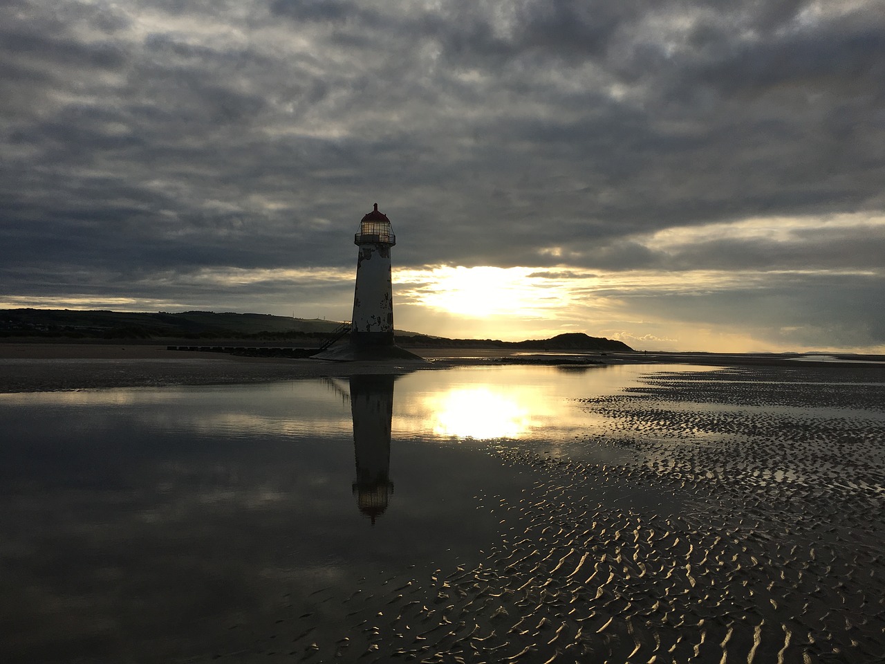 Talacre, Švyturys, Saulėlydis, Dusk, Švyturys, Jūrų, Orientyras, Pakrantė, Nemokamos Nuotraukos,  Nemokama Licenzija