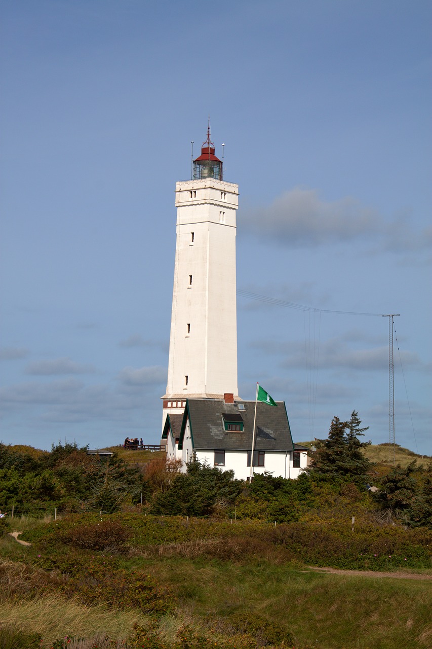 Švyturys, Denmark, Šiaurės Jūra, Blavand, Šventė, Kopos, Fyr, Lyngvik Švyturys, Šiaurė, Papludimys