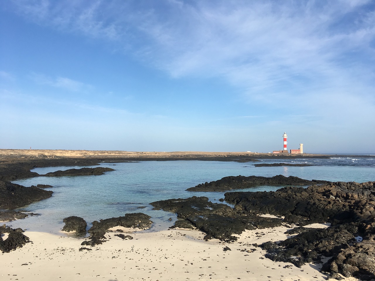 Švyturys, Tostonas, Cotillo, Fuerteventura, Papludimys, Smėlis, Balta, Idealus, Gamta, Jūra