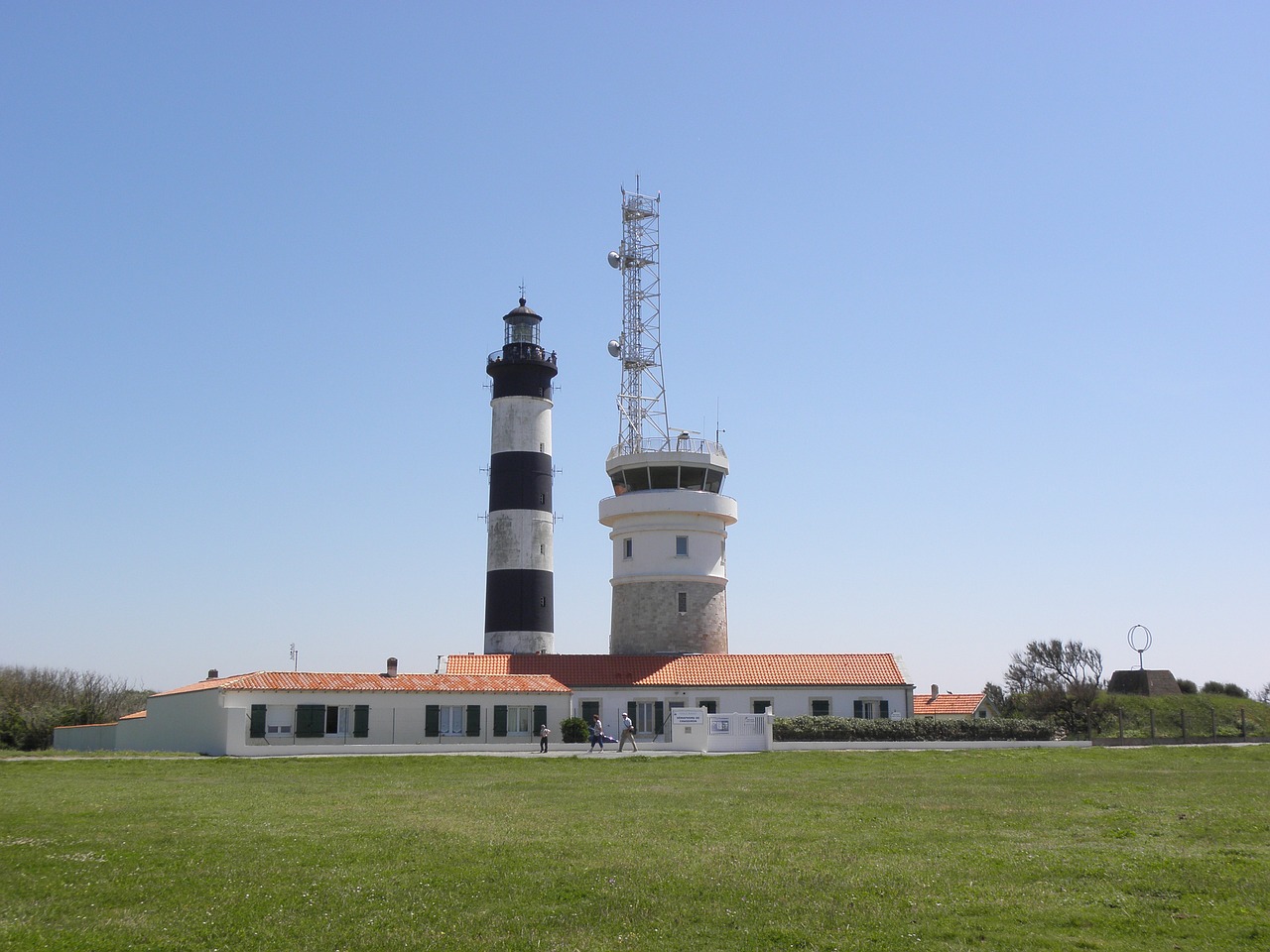 Švyturys, Charente-Maritime, Olerono Sala, Sala, Oléron, France, Chassiron, Dangus, Semaforas, Mėlynas